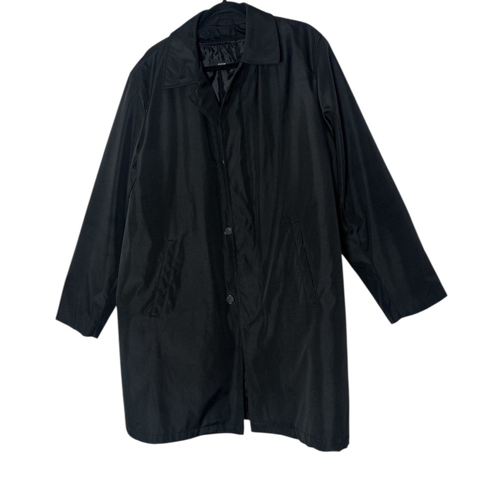 Alfani Coat Men's Size 40R Classic Black Winter. Lined Button Up Elegant Outdoor